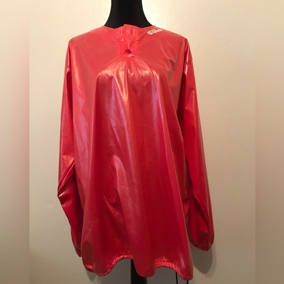 Vintage Wilson Unisex Stadium Pullover Stadium Jacket Pearl red Sz Men’s M - Picture 2 of 7